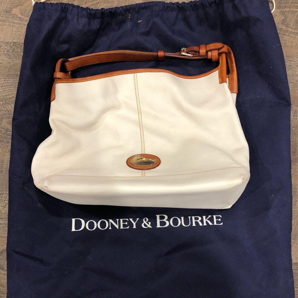 Dooney & Bourke Lg vintage look white brown tote
